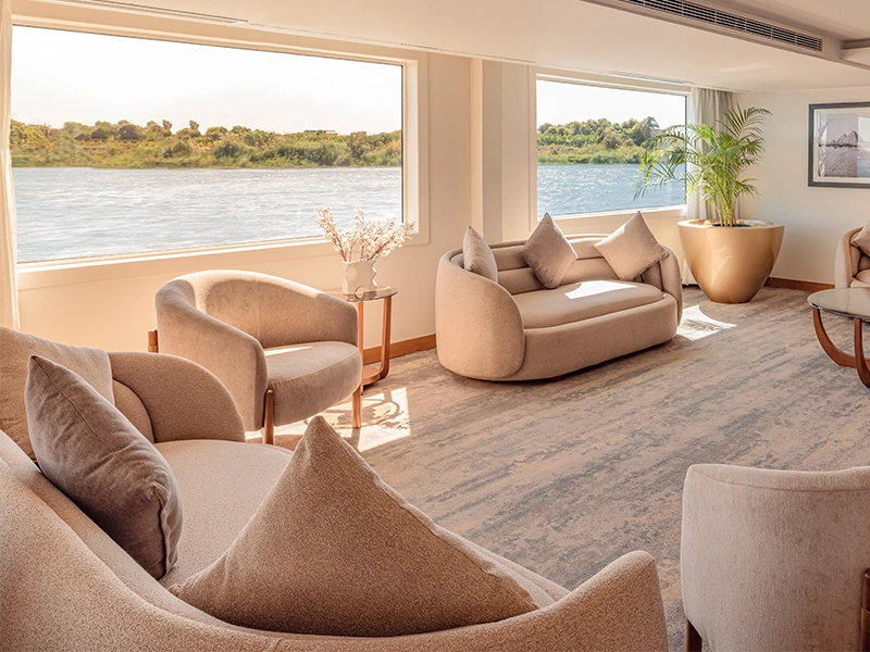 Lounge aboard the Sonesta Star Goddess Nile Cruise Nile cruise